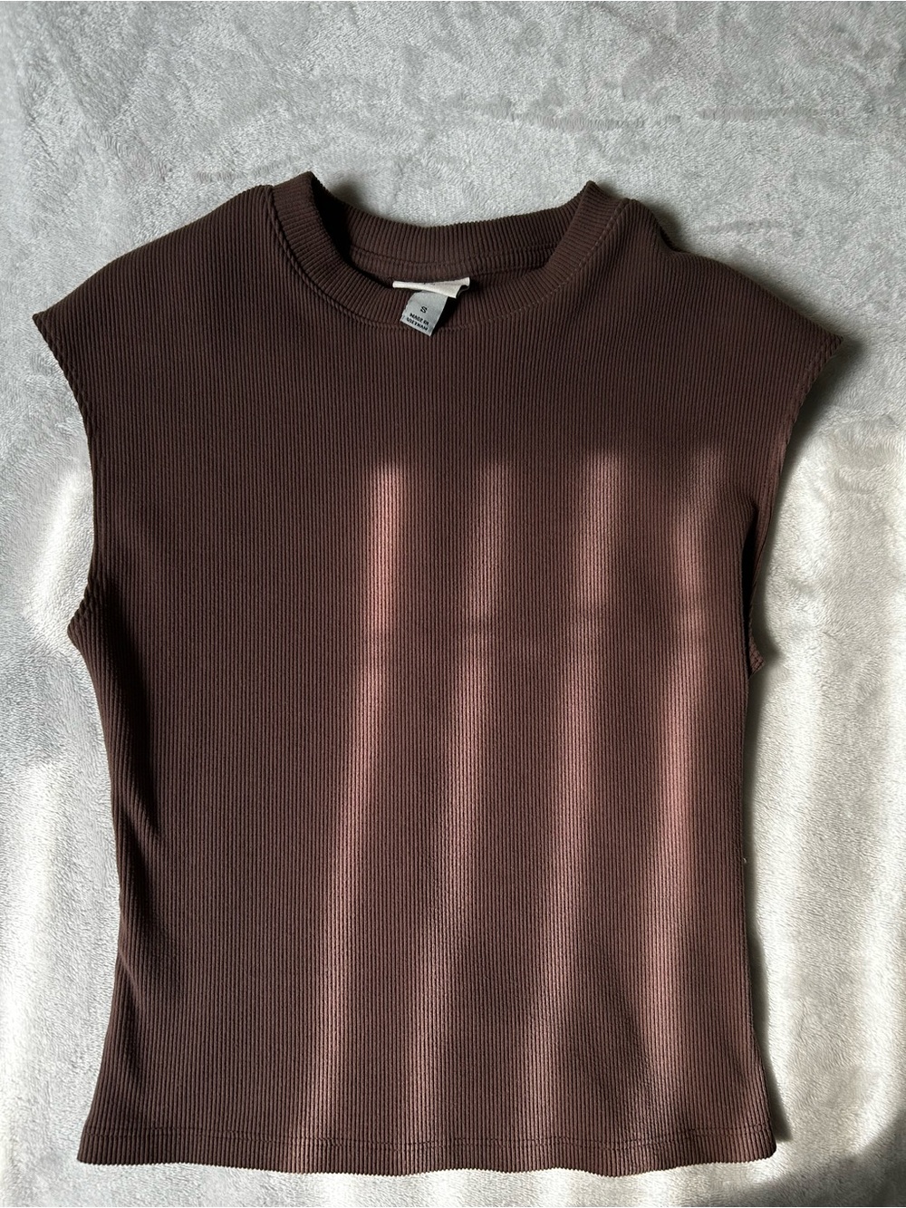 a new day Ribbed Sleeveless Tank Top - Chocolate Brown